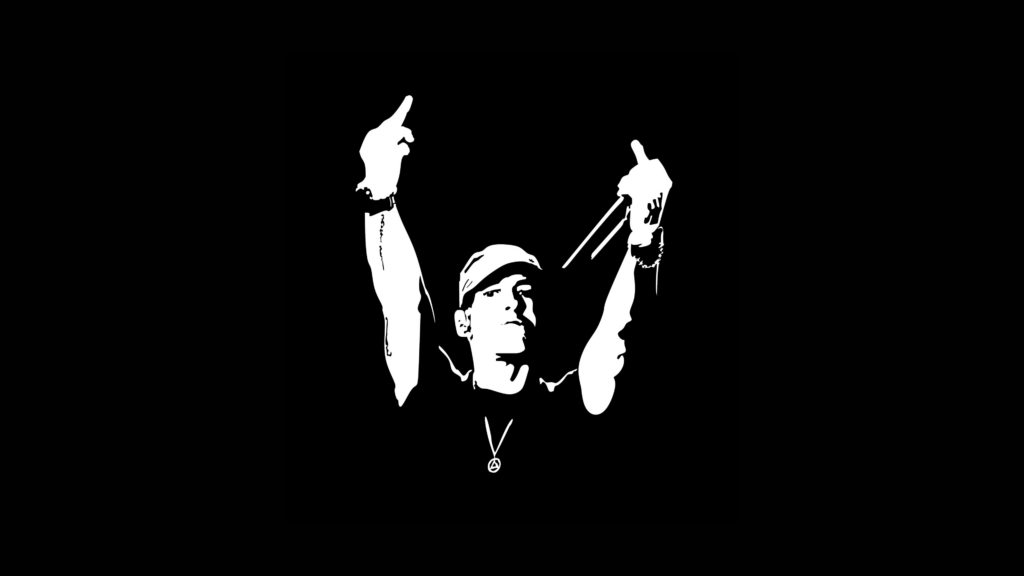 Eminem Black & White Minimal 4K Wallpaper Background