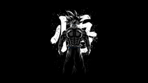 Goku Musculoso Minimal Black & White