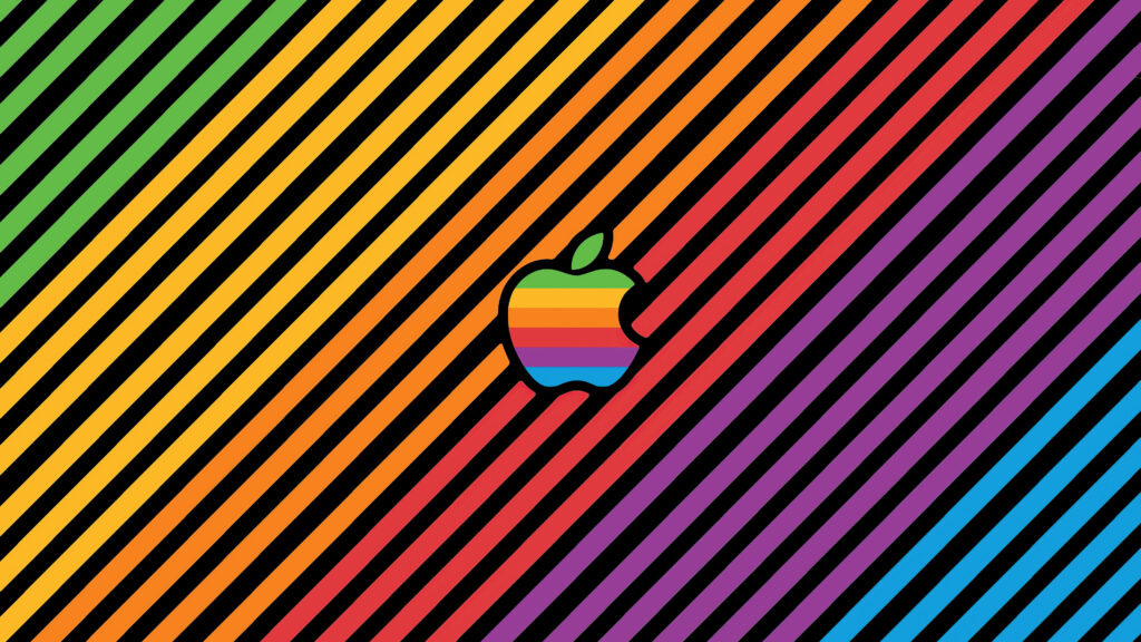 Apple Logo Rainbow Color macOS 4K Wallpaper Background