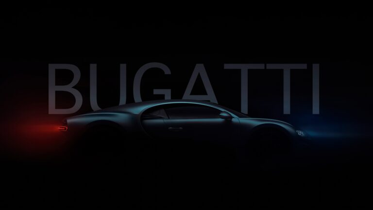 Black Bugatti Logo Dark Background