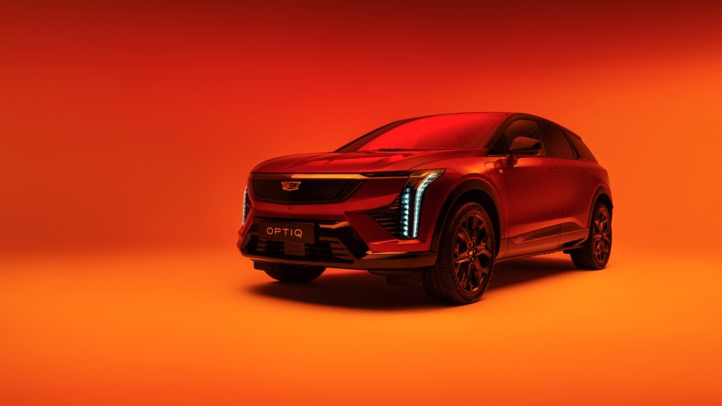 Red Cadillac Optiq 2025 4K Wallpaper Background