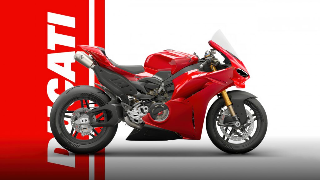 Red Ducati Panigale V4 2025 4K Wallpaper Background